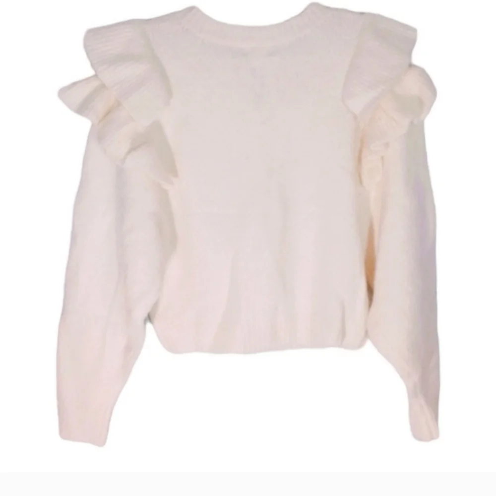 Lost + Wander Versace In Mind Knit Ribbed Ruffle Pullover Sweater - Picture 5 of 6